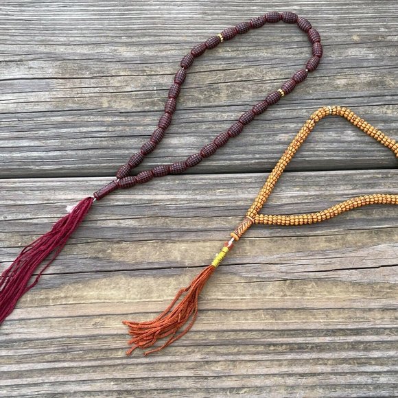 Tasbeeh Prayer Beads Islamic Religious Beads Brown Tan Plastic Tasbeh Lot of 2 - Picture 2 of 11